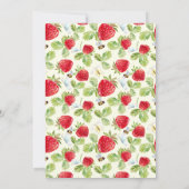 Elegant Strawberry Baby Shower Danke Karte (Rückseite)