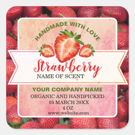 Elegant Strawberry Jam Classic Round Sticker (Vorderseite)