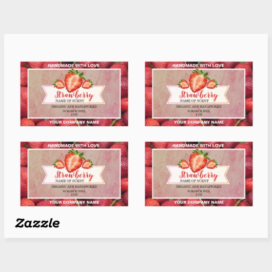 Elegant Strawberry Jam Classic Round Sticker (Blatt)