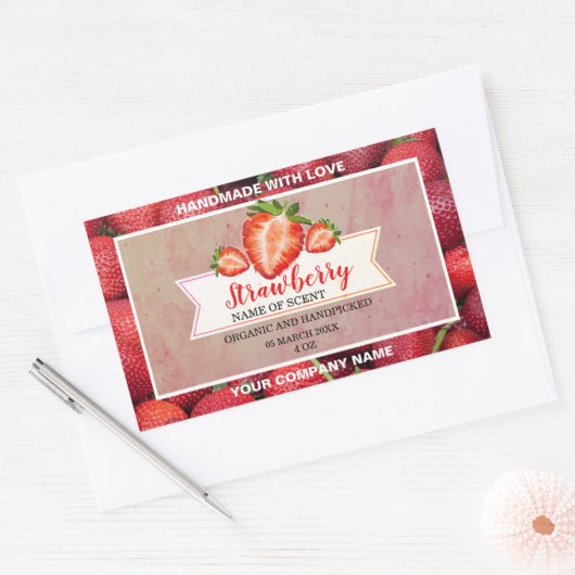 Elegant Strawberry Jam Classic Round Sticker (Umschlag)