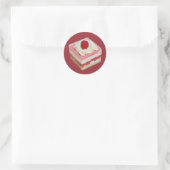Elegant Strawberry Mousse Dessert Runder Aufkleber (Tasche)