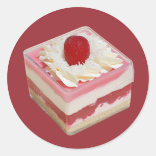 Elegant Strawberry Mousse Dessert Runder Aufkleber