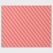 Elegant Strawberry Pink Striped Pattern Geschenkpapier (Flach)
