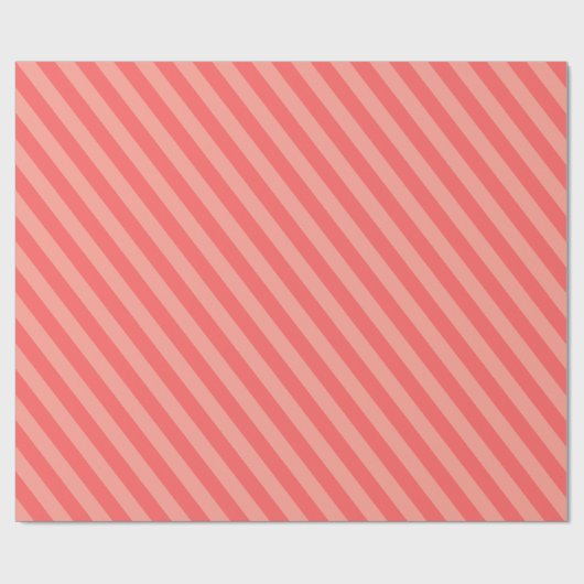 Elegant Strawberry Pink Striped Pattern Geschenkpapier (Flach)