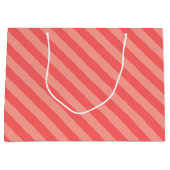 Elegant Strawberry Pink Striped Pattern Große Geschenktüte (Vorderseite)