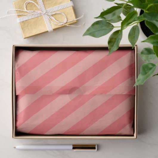 Elegant Strawberry Pink Striped Pattern Seidenpapier (Geschenk)