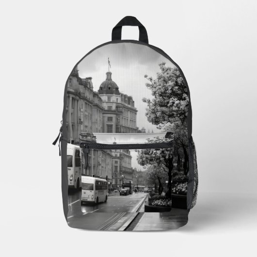 Elegant Street View Bedruckter Rucksack (Vorderseite)