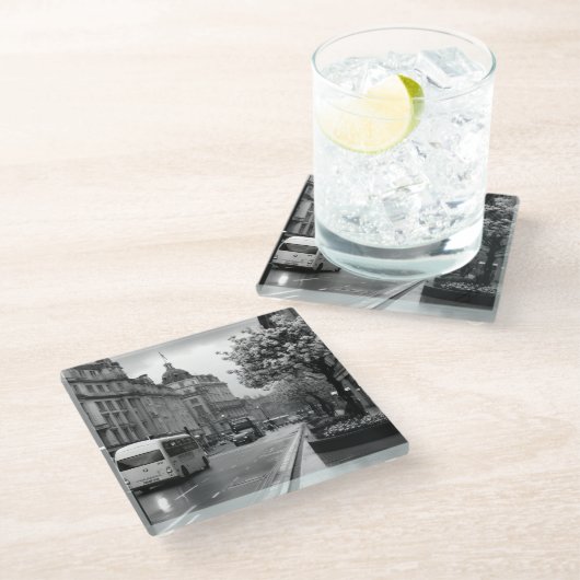 Elegant Street View Glasuntersetzer (Schrägansicht)