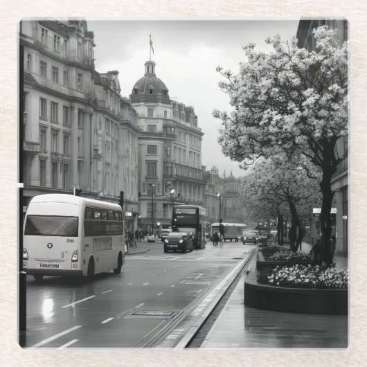 Elegant Street View Glasuntersetzer (Vorderseite)