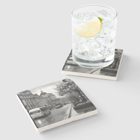 Elegant Street View Steinuntersetzer (Seitenansicht)