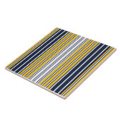 Elegant, Streifen, marineblau, Senfgelb, weiß Fliese (Seite)
