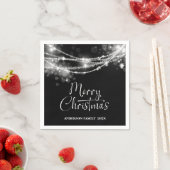 Elegant String Lights Black Christmas Serviette (Beispiel)
