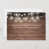 Elegant String Lights Rustikale Waldlandschaft Dankeskarte (Rückseite)