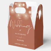 Elegant String Lights Terracotta Wedding Geschenkschachtel (Geöffnet)