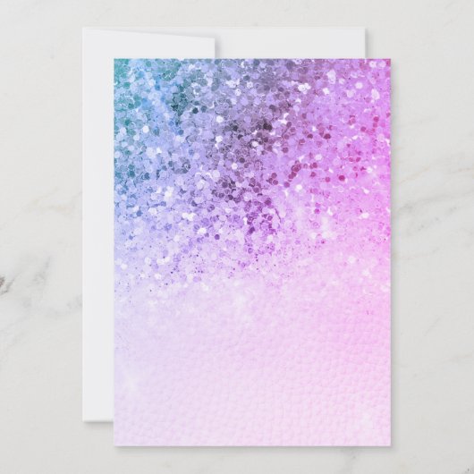 Elegant String Lights Violet Sequins Sweet 16 Einladung (Rückseite)