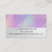 Elegant Stripe Confetti Holographic Visitenkarte (Rückseite)