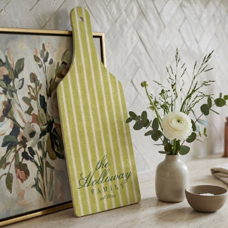 Elegant Stripe Script Schriftfamilienname Schneidebrett