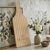 Elegant Stripe Script Typography Family Name Schneidebrett