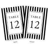  Elegant Striped Black And White Wedding Tischnummer