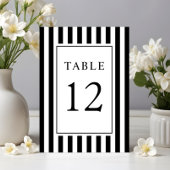  Elegant Striped Black And White Wedding Tischnummer