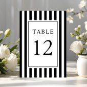  Elegant Striped Black And White Wedding Tischnummer