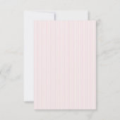 Elegant Striped Bow Ivory Pink Baby Shower Dankeskarte (Rückseite)