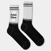 Elegant Striped Full Name and Monogram Crew Socks Socken (Rechts)