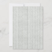 Elegant Striped Linen Custom Photo Holiday Card Einladung (Rückseite)