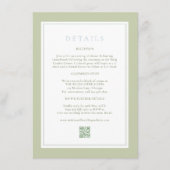 Elegant Stripes Sage Wedding Details Card Begleitkarte (Vorderseite)