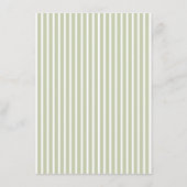 Elegant Stripes Sage Wedding Details Card Begleitkarte (Rückseite)