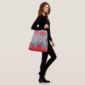 Elegant stripped pattern with Zebra Red purple  Tragetaschen Mit Langen Trägern (Am Model)