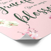 Elegant Strong Graceful Blossom Floral Pink Poster (Ecke)