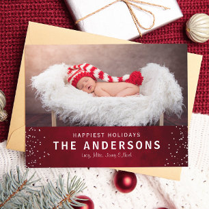 Elegant Styish Red Happy Holidays Weihnachten