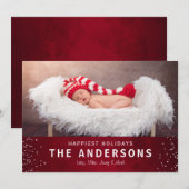 Elegant Styish Red Happy Holidays Weihnachten (Vorne/Hinten)