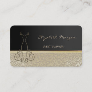 Elegant Stylisch Chic,Damask,Schwarz,Kleid Visitenkarte