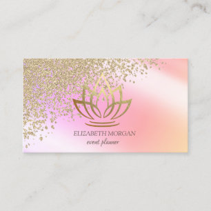 Elegant Stylisch Gold Diamanten Lotus Ombre Visitenkarte