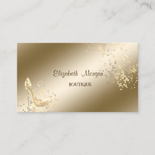 Elegant Stylisch, Gold Konfetti, High Heels Visitenkarte