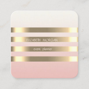 Elegant Stylisch Modern Faux Gold Gestreift, Schwa Quadratische Visitenkarte