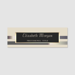 Elegant Stylisch Modern, Gestreift, Rahmen, Glitte Namensschild