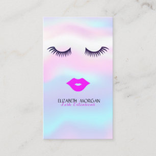 Elegant Stylisch Modern, Lippen, Wimpern Holografi Visitenkarte