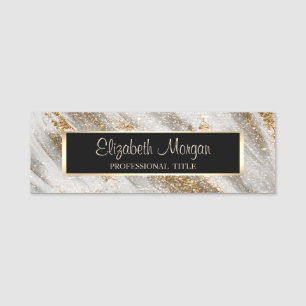 Elegant Stylisch Modern, Rahmen, Gold Glitter Touc Namensschild