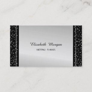 Elegant Stylisch Modern Silber Konfetti Visitenkarte