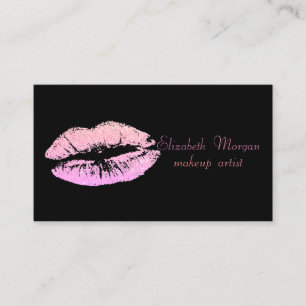 Elegant Stylisch Professionell - Glitzernde Lippen Visitenkarte