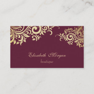 Elegant Stylisch Professionell Gold Blumenmuster Visitenkarte