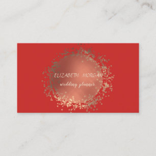Elegant Stylisch, Rot, Gold Konfetti Visitenkarte