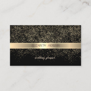 Elegant Stylisch, Schwarz, Gold Konfetti Visitenkarte