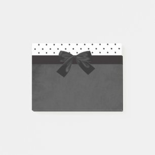 Elegant Stylisch Schwarz, Weiß Polka Punkte-Schwar Post-it Klebezettel