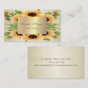 Elegant Stylisch Vintage,Sonnenblumen Visitenkarte