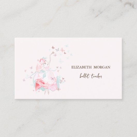 Elegant Stylish Ballerina Butterflies Visitenkarte (Vorderseite)
