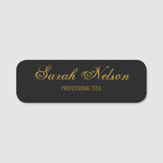 Elegant Stylish Black Namensschild (Vorderseite)